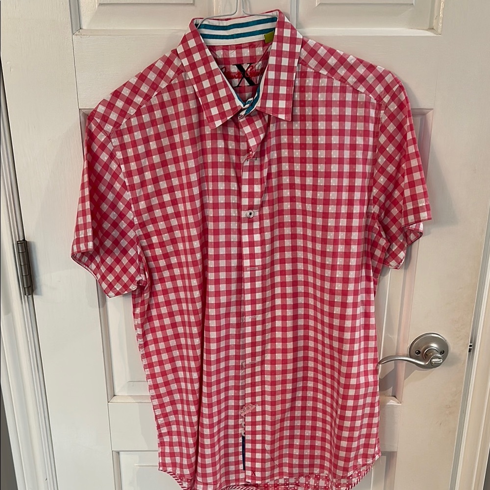 Robert Graham Red and White Casual Button Down Shirt